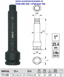 Prelungitor-adaptor de impact 1-3/4 250mm