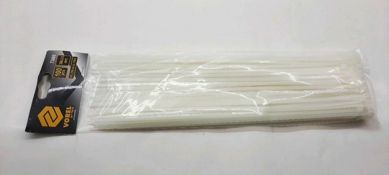 Clemă de plastic 290x3,6mm (alb)