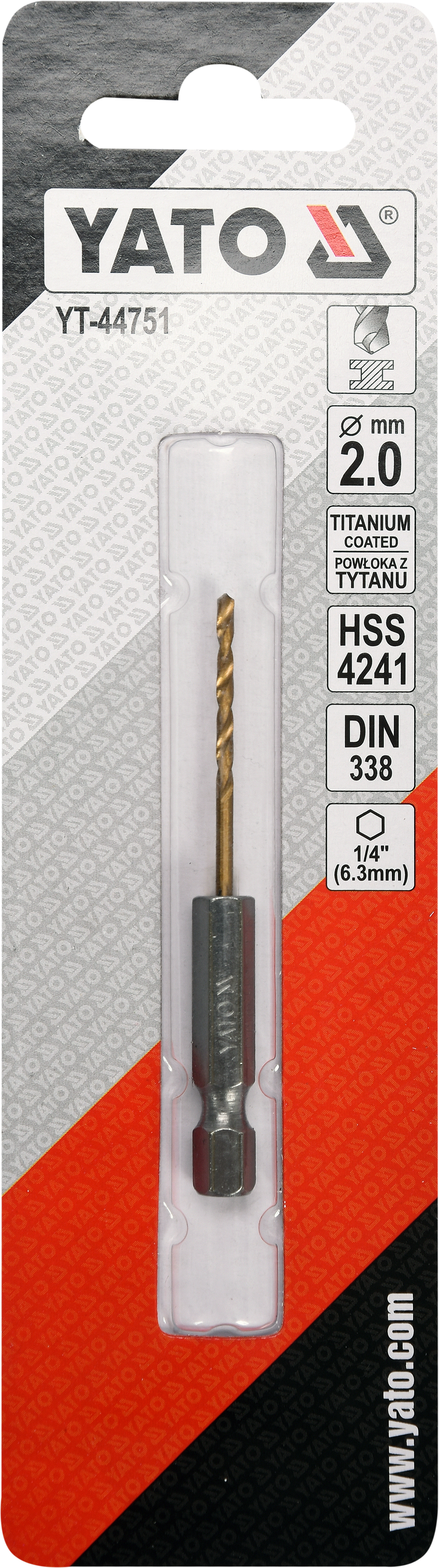 Burghiu HSS-TiN 2.0mm (1/4 HEX)