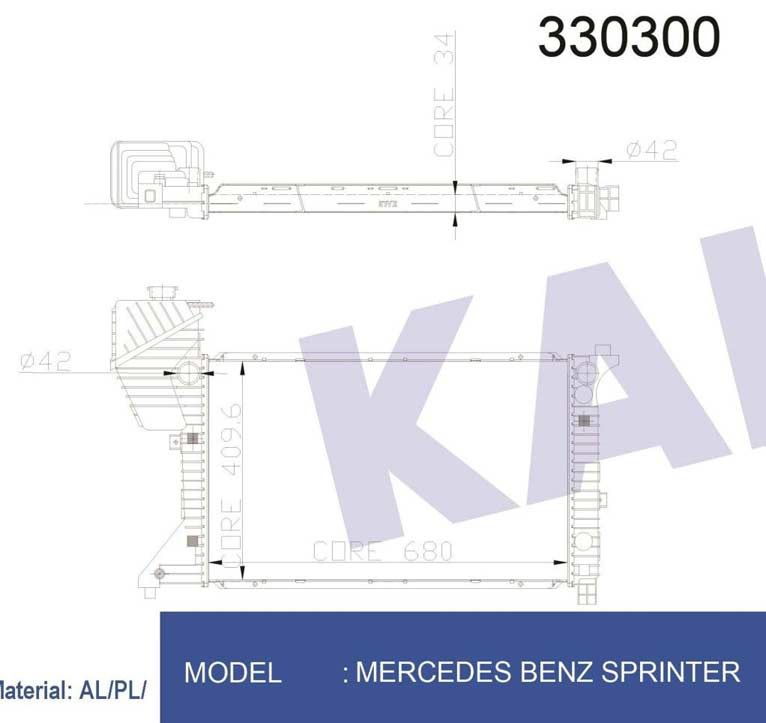 Radiator MB Sprinter 1995-2002 [62685] 680x409x34