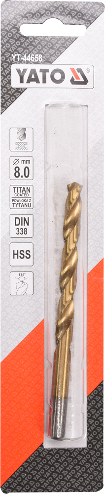 Burghiu 8.0mm HSS-TiN